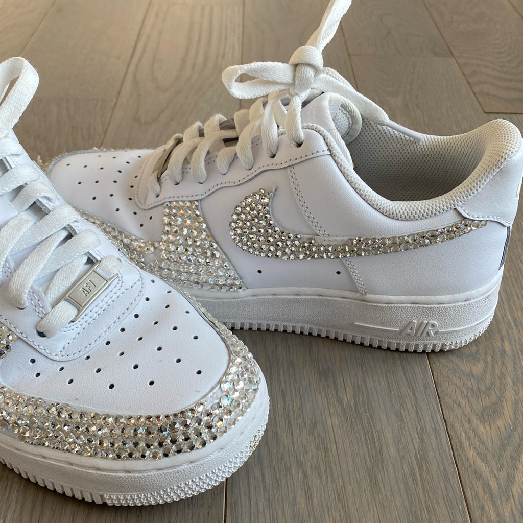 Nike Air Girls Sneakers Size 8 Blinged